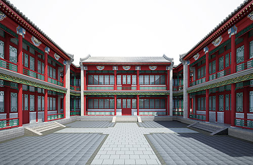 资阳北京四合院设计古建筑鸟瞰图展示